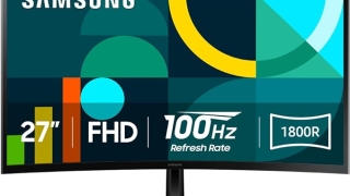 Samsung 27″ Essential S3 (S36GD) Series FHD 1800R Curved Computer Monitor