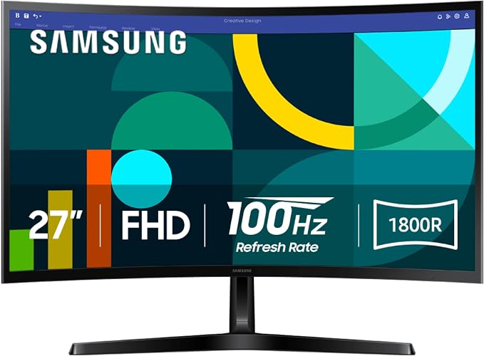 Samsung 27″ Essential S3 (S36GD) Series FHD 1800R Curved Computer Monitor Samsung 27″ Essential S3 (S36GD) Series FHD 1800R Curved Computer Monitor