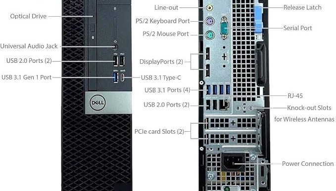 DELL Optiplex 7060 SFF Desktop Computer PC | Intel 8th Gen i7-8700 (6 Core) | 16GB DDR4 Ram New 1TB NVMe M.2 SSD | Built-in WiFi & Bluetooth | Windows 11 Pro | Wireless Keyboard & Mouse (Renewed)