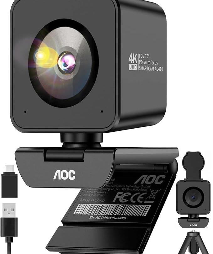 AOC 4K Webcam for PC, Sony Sensor, 1080P 60FPS Streaming Camera with PDAF AOC 4K Webcam for PC, Sony Sensor, 1080P 60FPS Streaming Camera with PDAF