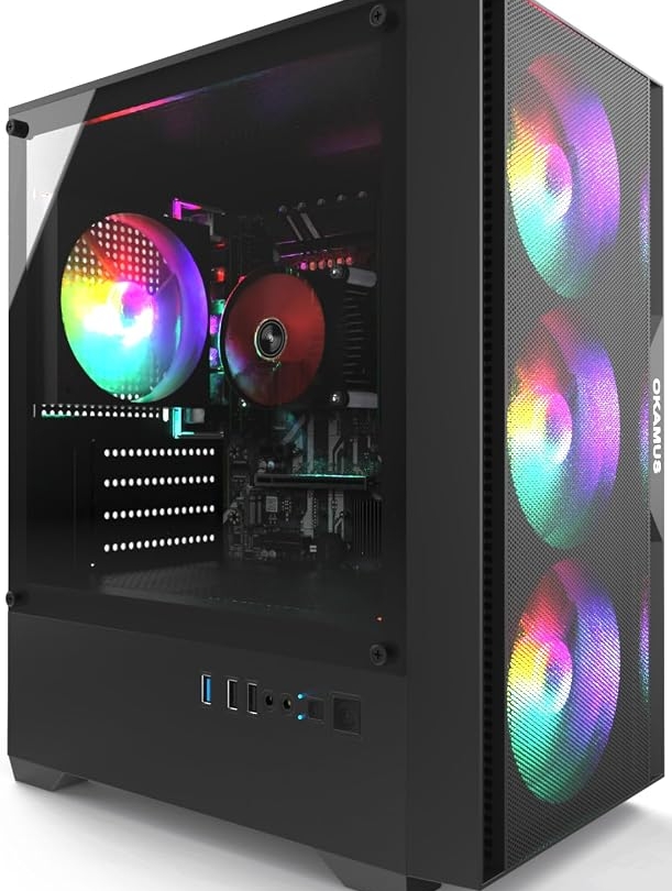 Pre-Built PC, i5 CPU Up to 3.6GHz, Integrated Graphics Only, 256 GB M.2, 8 GB RAM Cheap Budget Gaming PC, RGB Fans x 3, Win 11 Home,WiFi 6 + BT 5.3, 400W PSU (i5+No GPU+8GB+256GB) Pre-Built PC, i5 CPU Up to 3.6GHz, Integrated Graphics Only, 256 GB M.2, 8 GB RAM Cheap Budget Gaming PC, RGB Fans x 3, Win 11 Home,WiFi 6 + BT 5.3, 400W PSU (i5+No GPU+8GB+256GB)